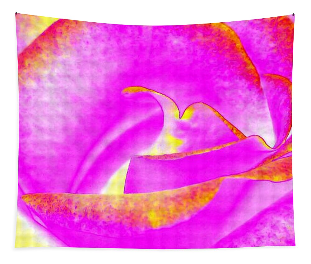#splendidroseabstract Tapestry featuring the mixed media Splendid Rose Abstract by Will Borden