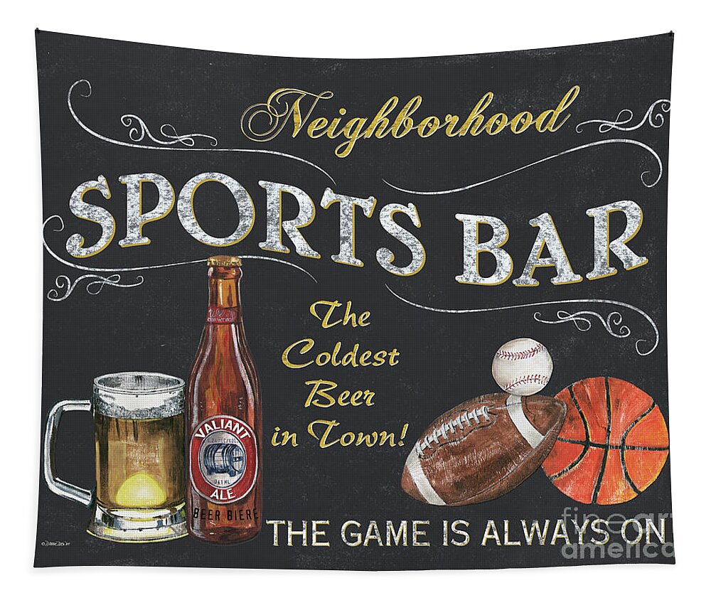 Sports Tapestry featuring the painting Sports Bar by Debbie DeWitt