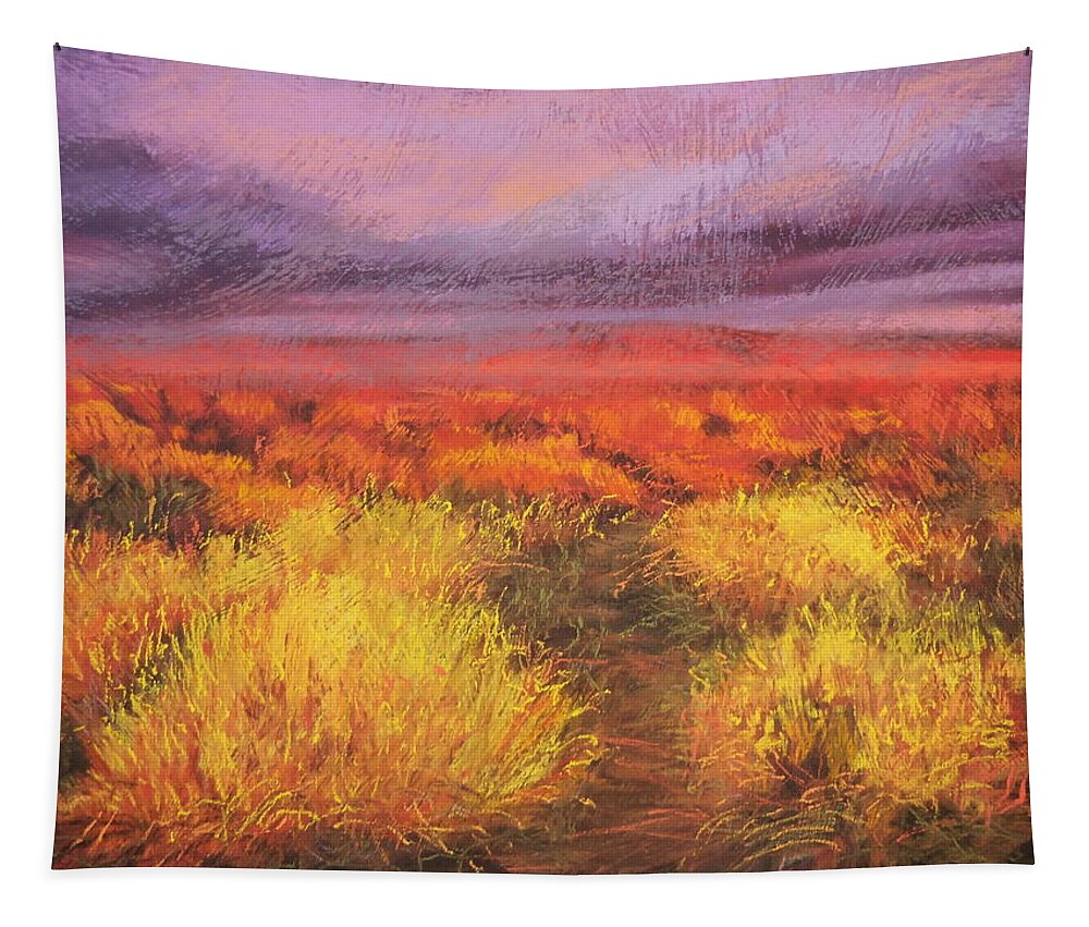 La Sal Tapestry featuring the painting Spring Cinema by Sandi Snead