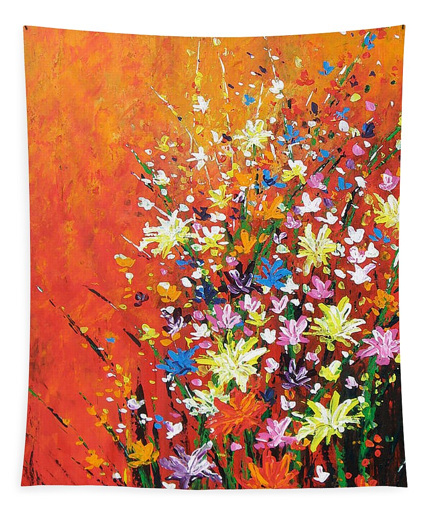 Spring Collection Tapestry featuring the painting Spring Collection by Kume Bryant