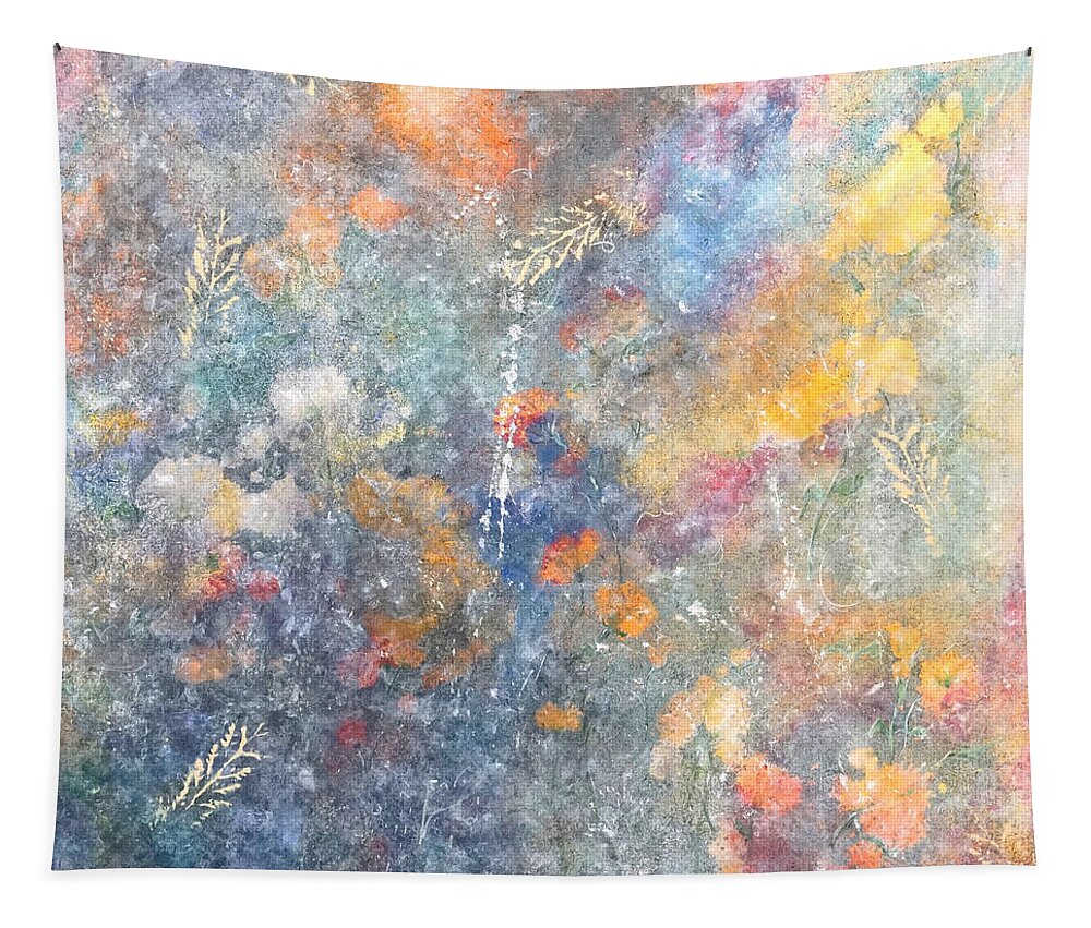 Abstract Tapestry featuring the painting Spring Creation by Theresa Marie Johnson