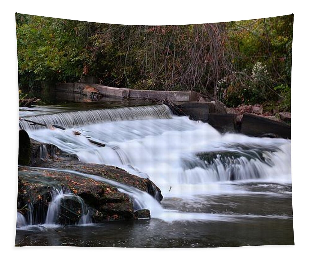 Dam Tapestry featuring the photograph Spring Creek Dam by Bonfire Photography