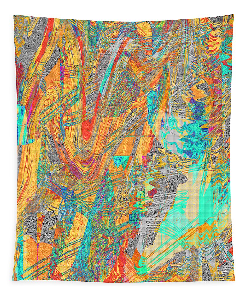 Abstract Tapestry featuring the digital art Spring Jazz by Stephanie Grant