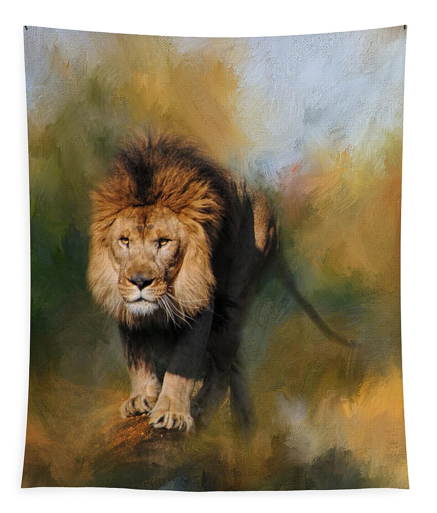 Jai Johnson Tapestry featuring the photograph Spring Lion by Jai Johnson