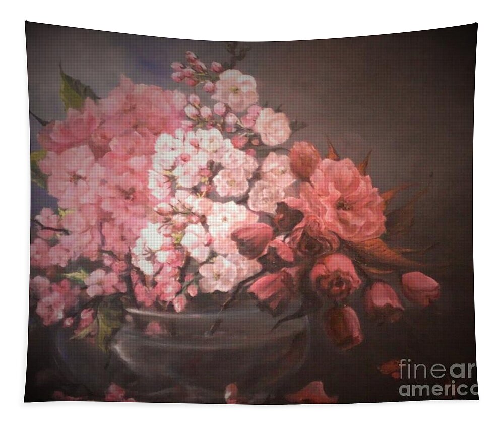 Still Life Tapestry featuring the painting Spring Time by Sorin Apostolescu