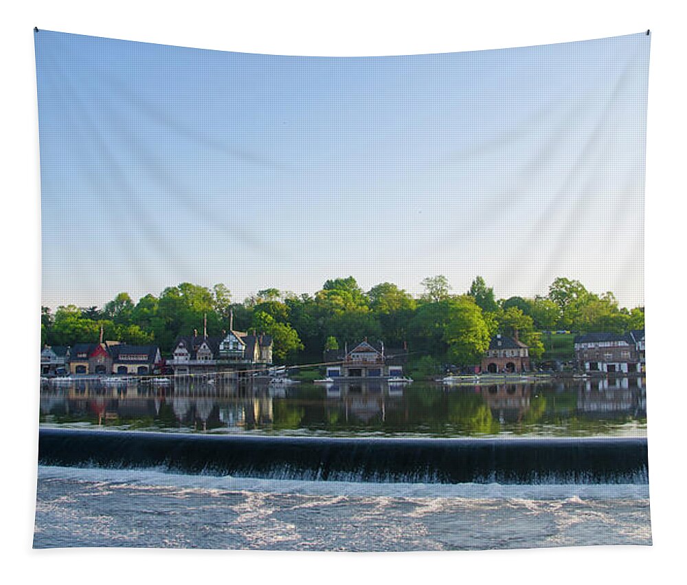 Springtime Tapestry featuring the photograph Springtime at Boathouse Row in Philadelphia by Bill Cannon