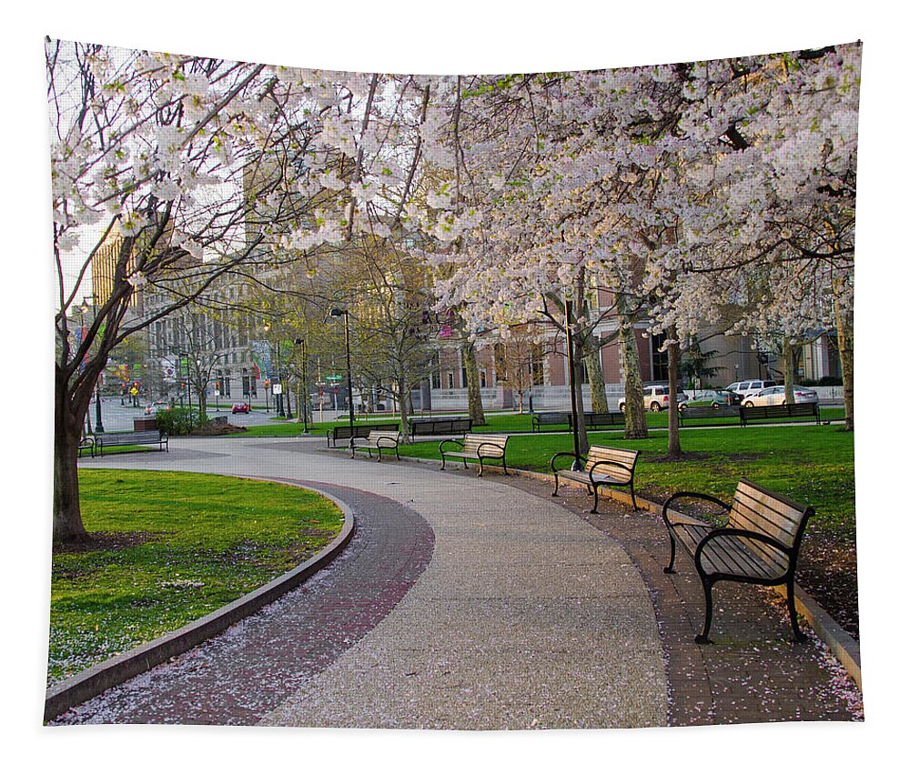Spring Tapestry featuring the photograph Springtime in Philadelphia by Bill Cannon