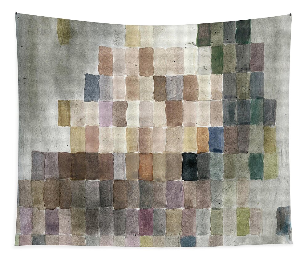 Abstract Tapestry featuring the painting Squares Abstract CCF by Edward Fielding