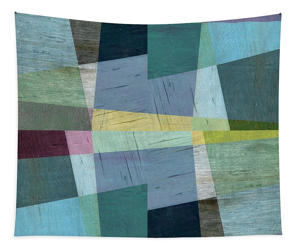 Wooden Tapestry featuring the digital art Squares and Shims by Michelle Calkins