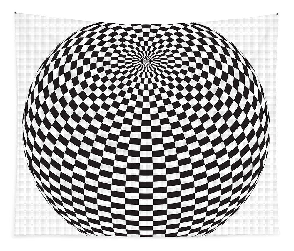 Abstract Tapestry featuring the digital art Squares On The Ball by Michal Boubin