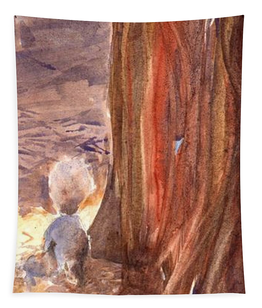 Squirrel Tapestry featuring the painting Squirrel by David Ladmore