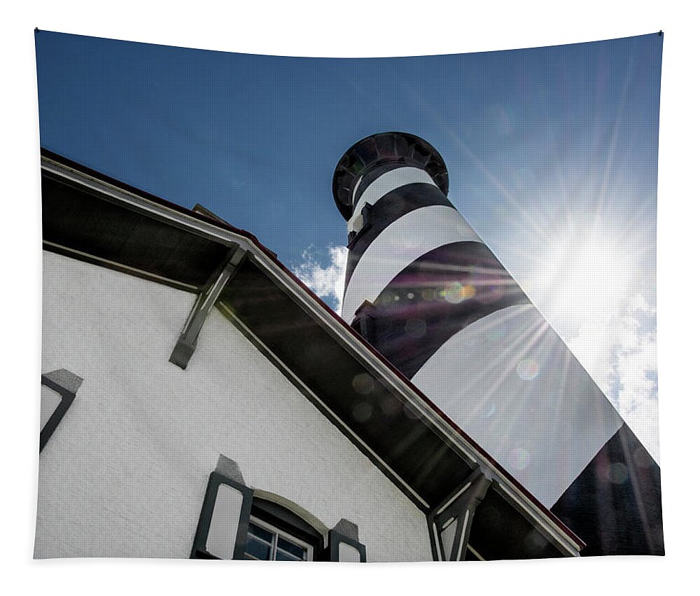 Lighthouse Tapestry featuring the photograph St. Augustine Lighthouse, Florida by Mitch Spence