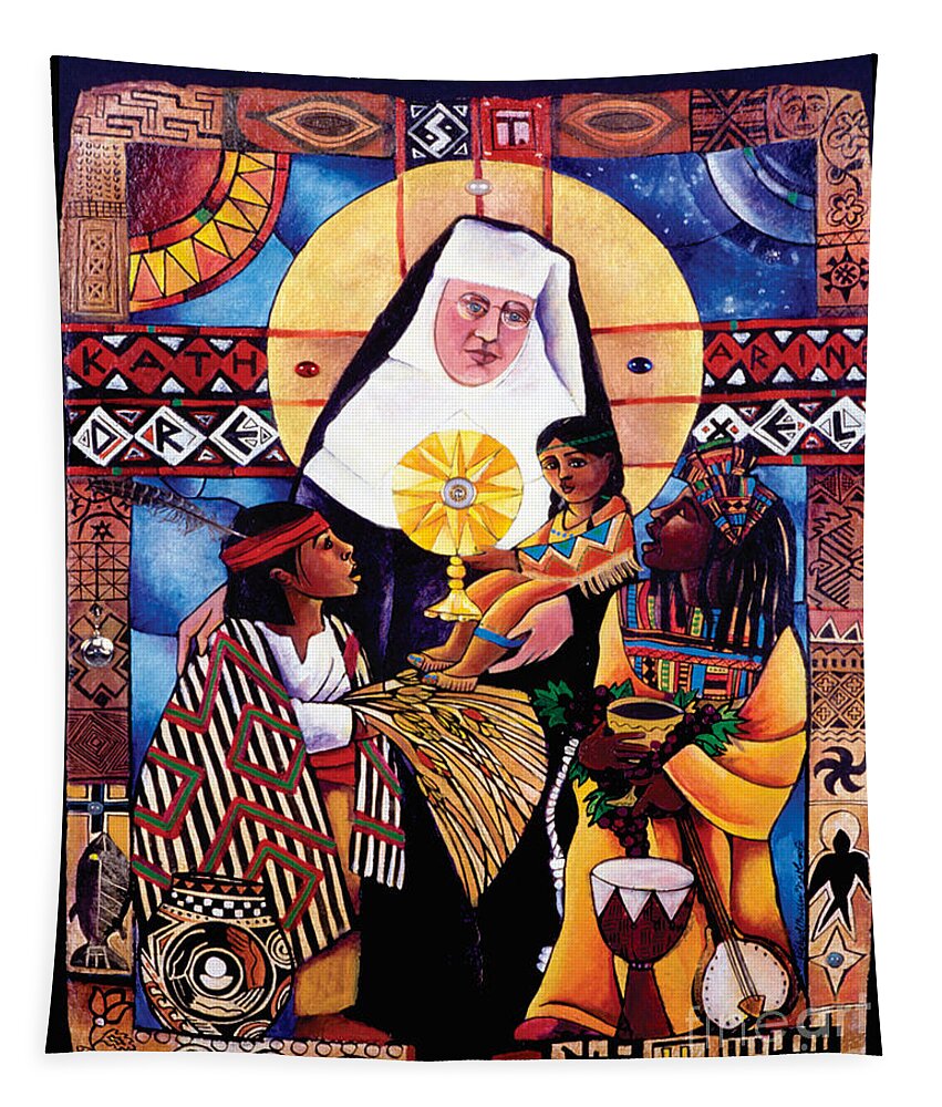 St. Katharine Drexel Tapestry featuring the painting St. Katharine Drexel - MMKDR by Br Mickey McGrath OSFS