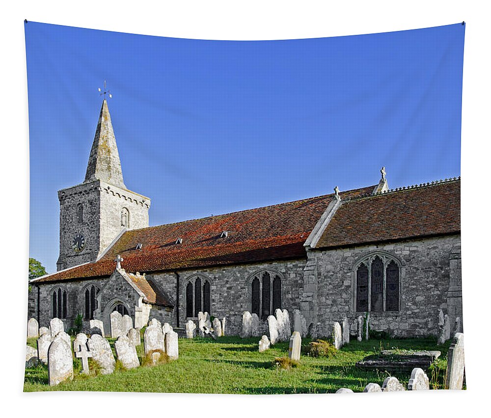 Europe Tapestry featuring the photograph St Mary's Church, Brading by Rod Johnson