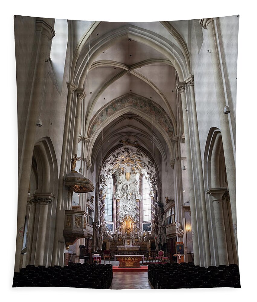 Michael Tapestry featuring the photograph St. Michael Church Interior in Vienna by Artur Bogacki
