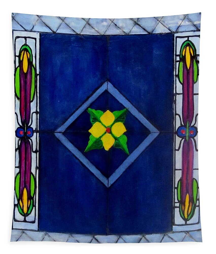 Design Tapestry featuring the painting Stained Glass by Carol Allen Anfinsen