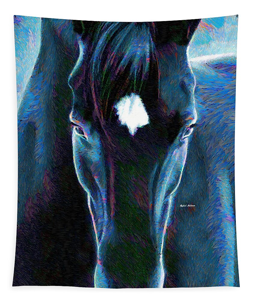 Rafael Salazar Tapestry featuring the digital art Stallion by Rafael Salazar