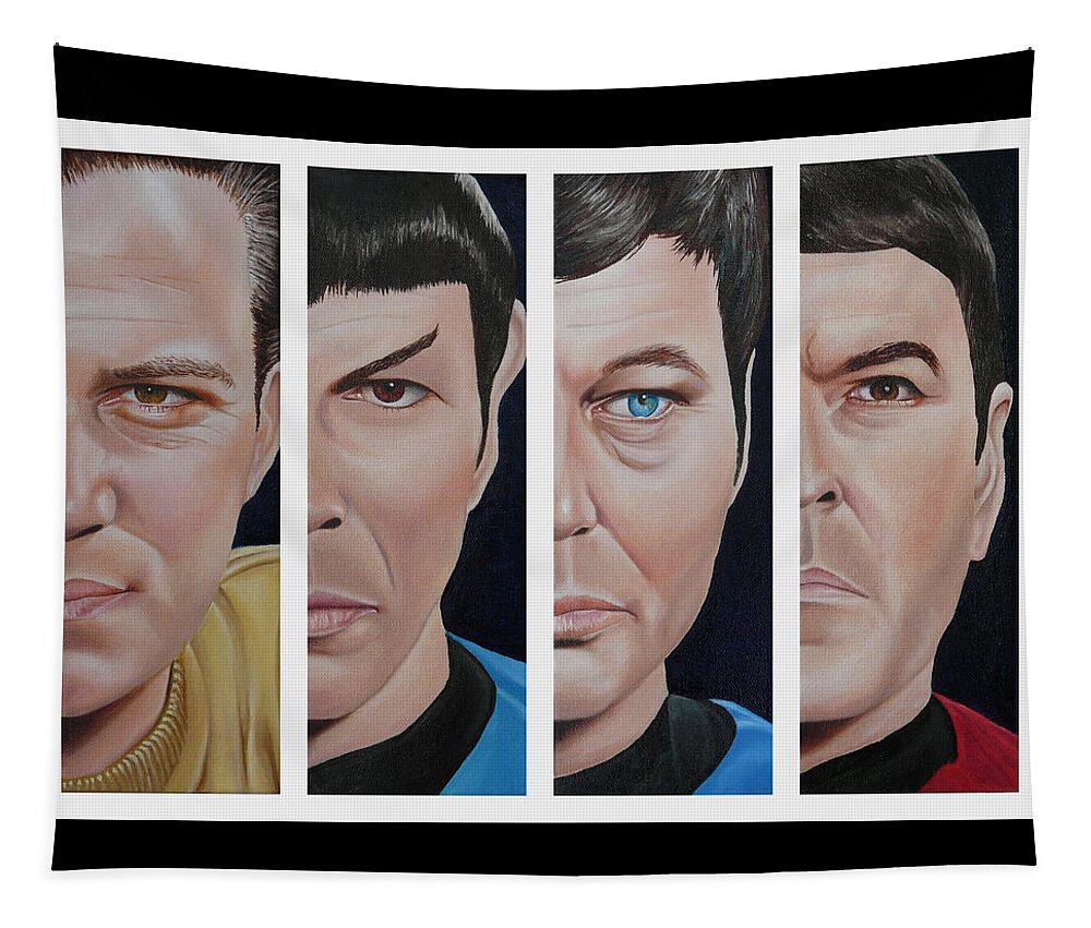 Star Trek Tapestry featuring the painting Star Trek Set One by Vic Ritchey