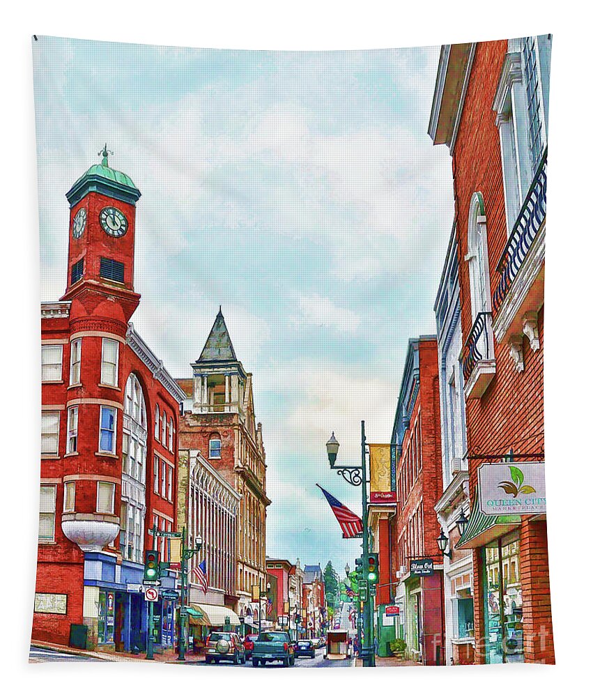 Staunton Virginia Tapestry featuring the photograph Staunton Virginia - The Queen City - Art of the Small Town by Kerri Farley