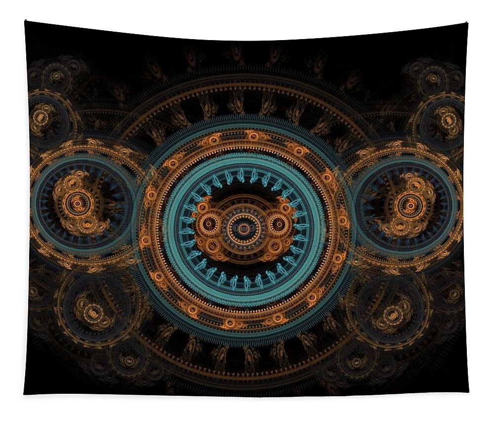 Steampunk Tapestry featuring the digital art Steampunk butterfly by Martin Capek