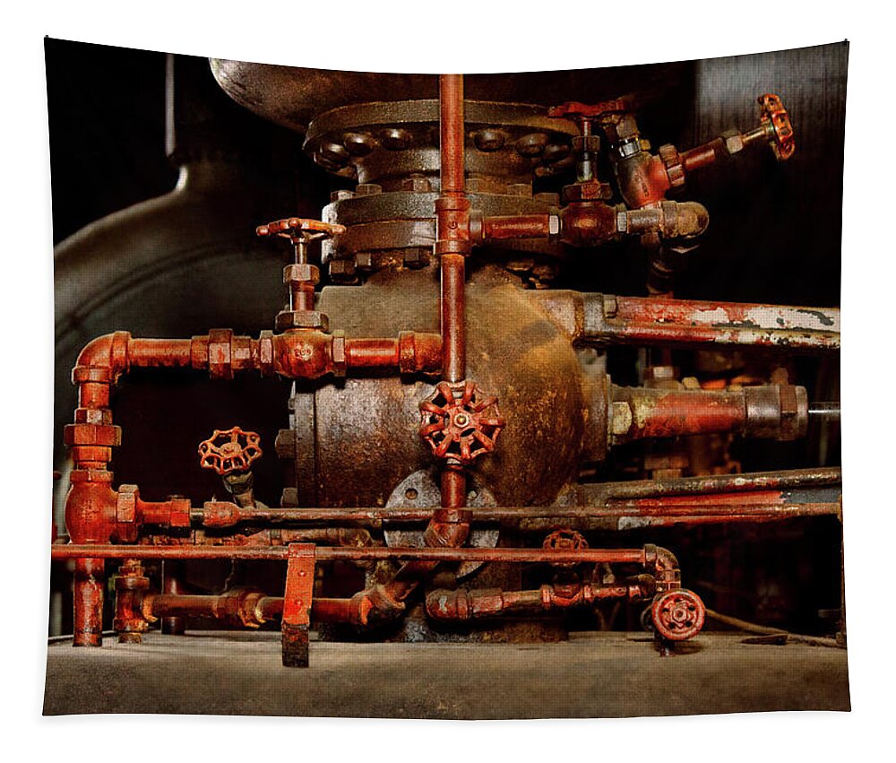 Steampunk Art Tapestry featuring the photograph Steampunk - Pipe dreams by Mike Savad