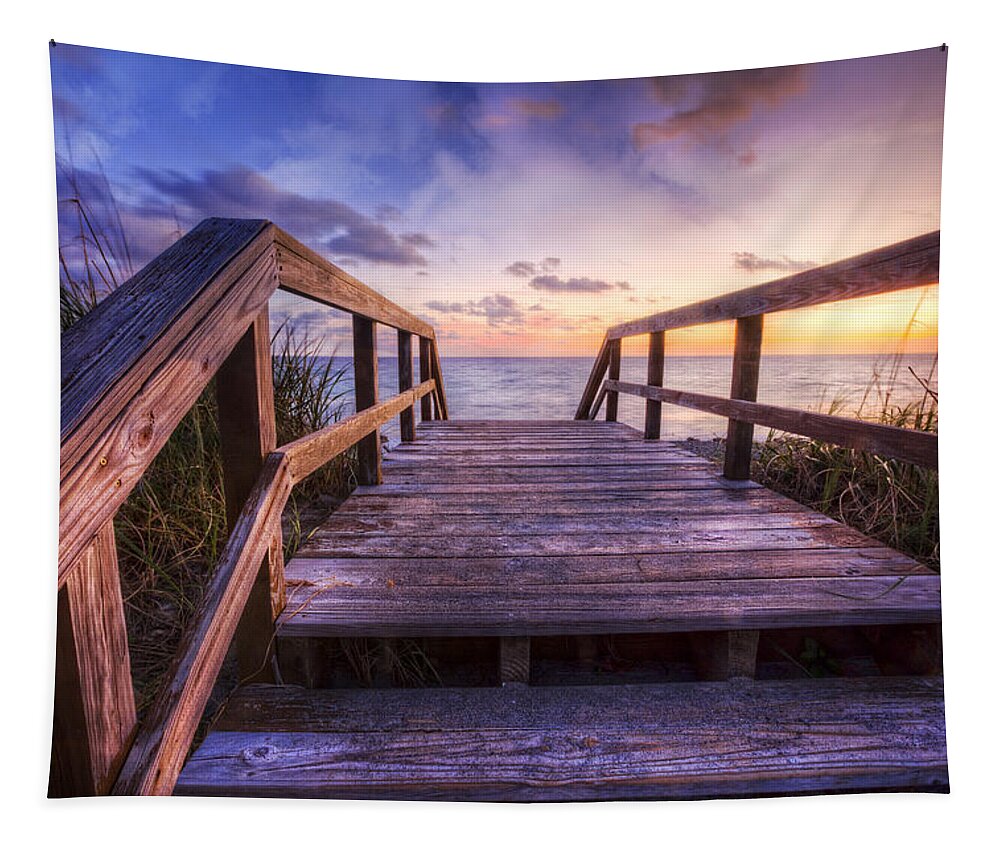 Clouds Tapestry featuring the photograph Step into Sunrise by Debra and Dave Vanderlaan