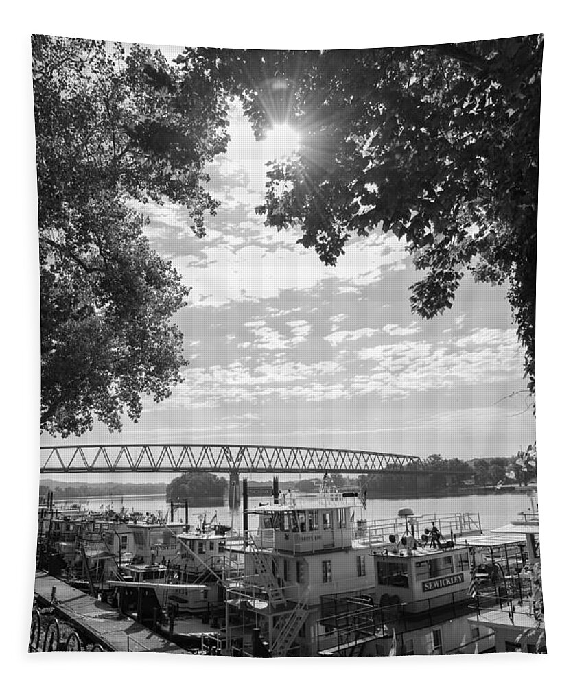 Sternwheeler Tapestry featuring the photograph Sternwheelers - Marietta, Ohio - 2015 by Holden The Moment