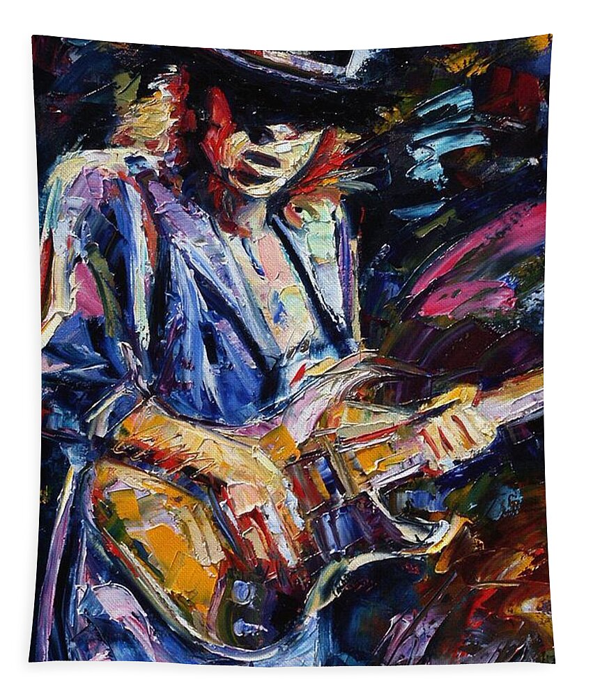 Stevie Ray Vaughan Painting Tapestry featuring the painting Stevie Ray Vaughan by Debra Hurd