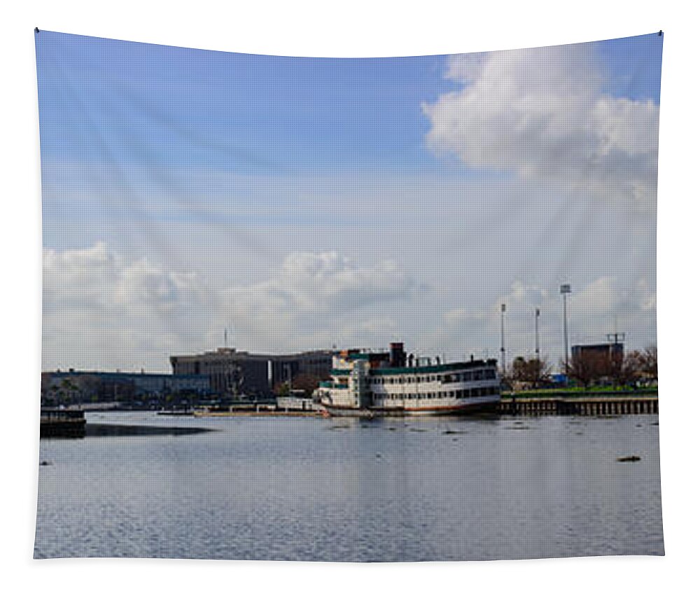 Stockton Tapestry featuring the photograph Stockton Waterfront by Tikvah's Hope