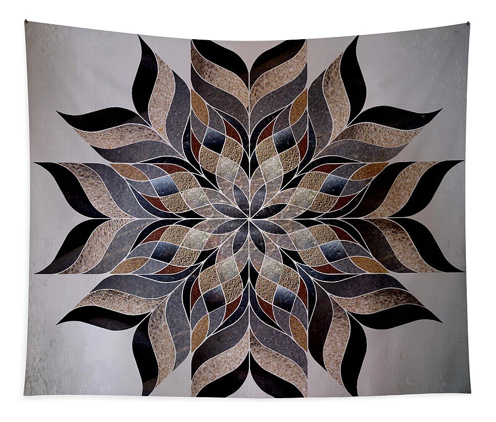 Mandala Tapestry featuring the digital art Stone Mandala by Terry Davis