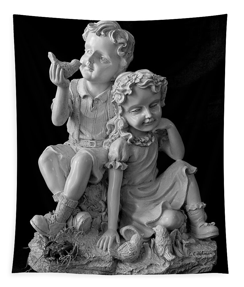 Statue Tapestry featuring the photograph Stone Siblings by Christopher Holmes