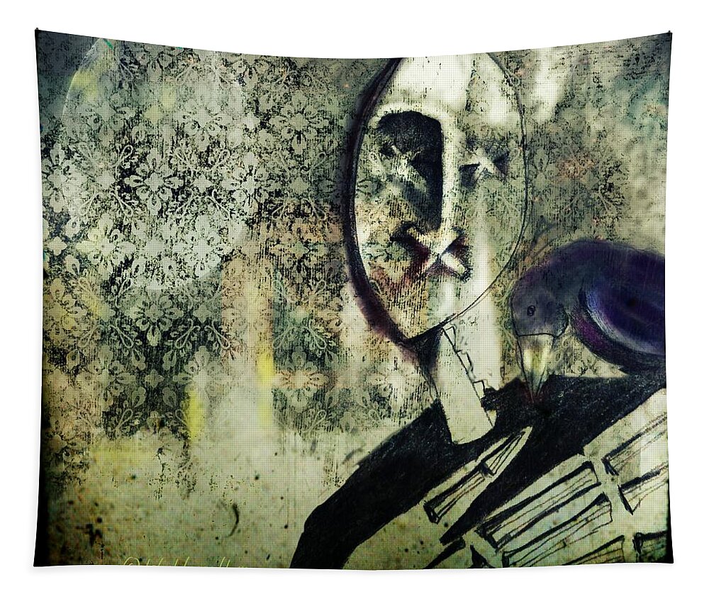 Raven Tapestry featuring the digital art Stop Talking by Delight Worthyn
