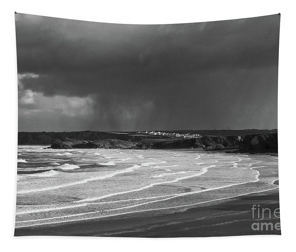 Storm Tapestry featuring the photograph Storm over the Bay by Nicholas Burningham