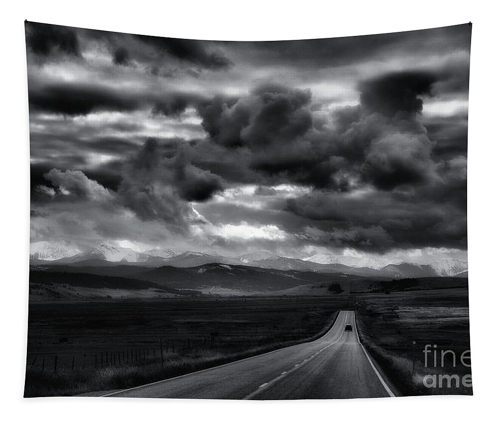 Black And White Tapestry featuring the photograph Storm Rider by Lauren Leigh Hunter Fine Art Photography