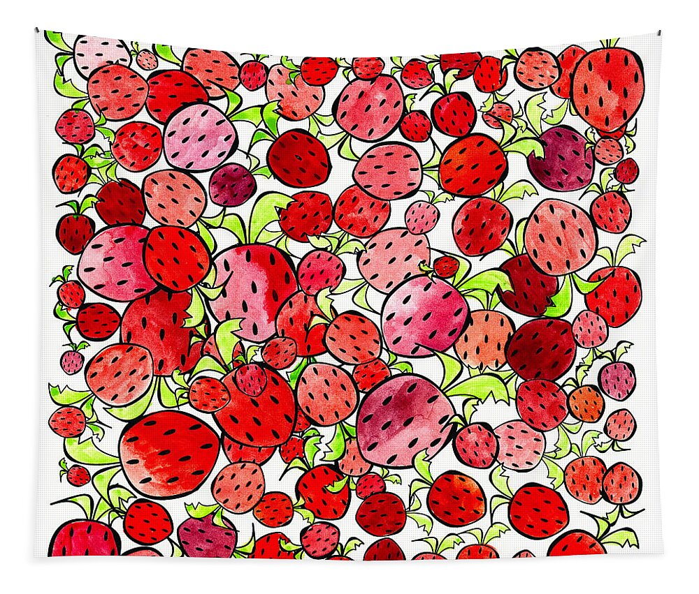 Strawberry Tapestry featuring the painting Strawberries by Tonya Doughty