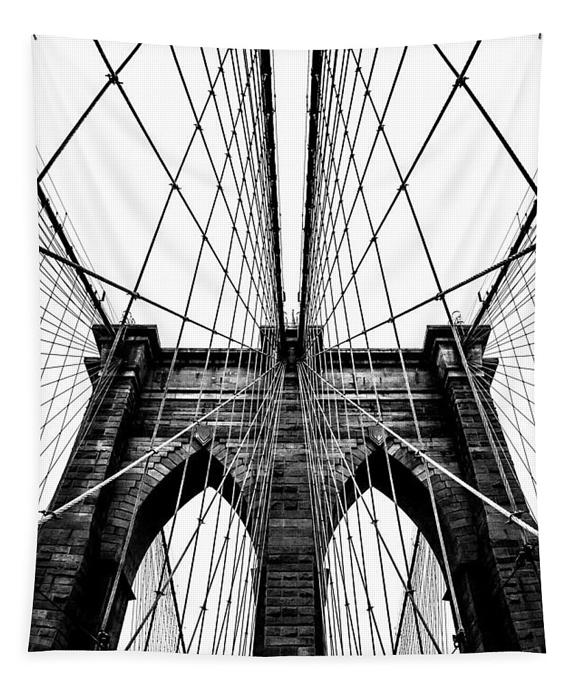 Brooklyn Bridge Tapestry featuring the photograph Strong Perspective by Az Jackson