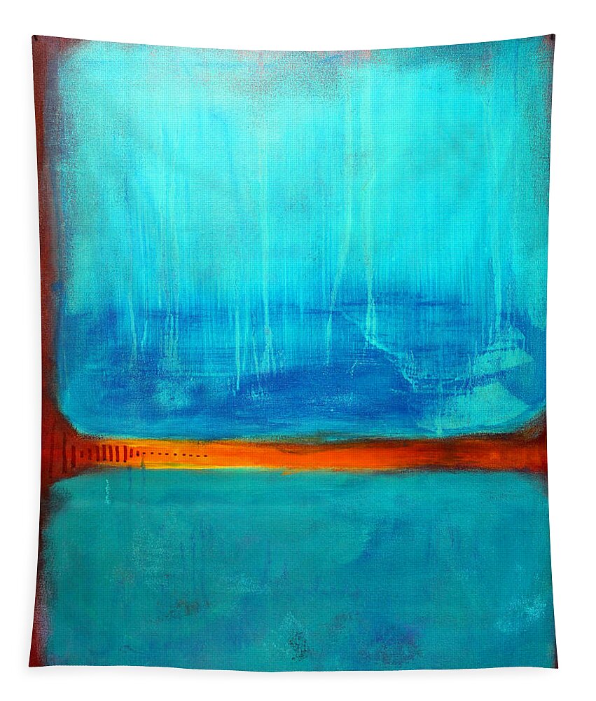 Zen Tapestry featuring the painting Study in Blue by Nancy Merkle