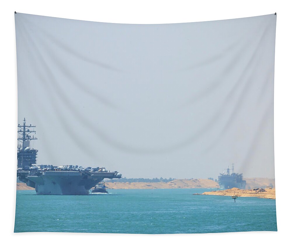  Tapestry featuring the photograph Suez Canal Transit by Travis Rogers