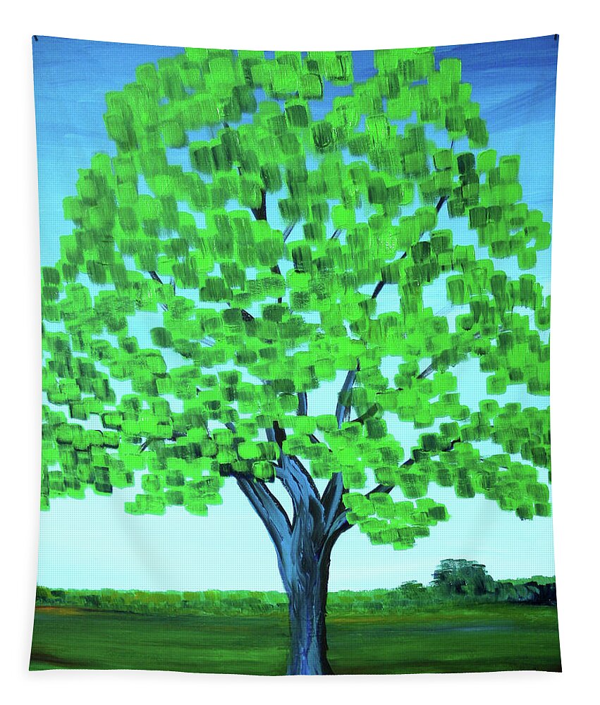 Tree Tapestry featuring the painting Summer by Frank Botello