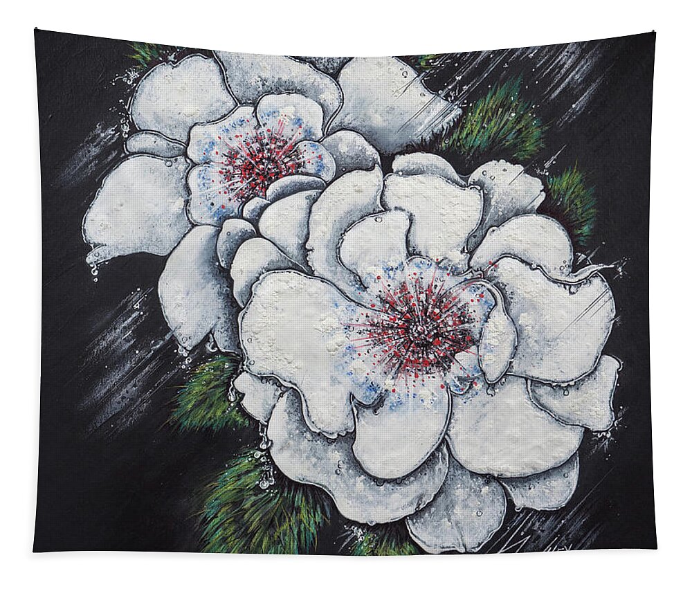 Roses Tapestry featuring the drawing Summer Roses by Scott and Dixie Wiley