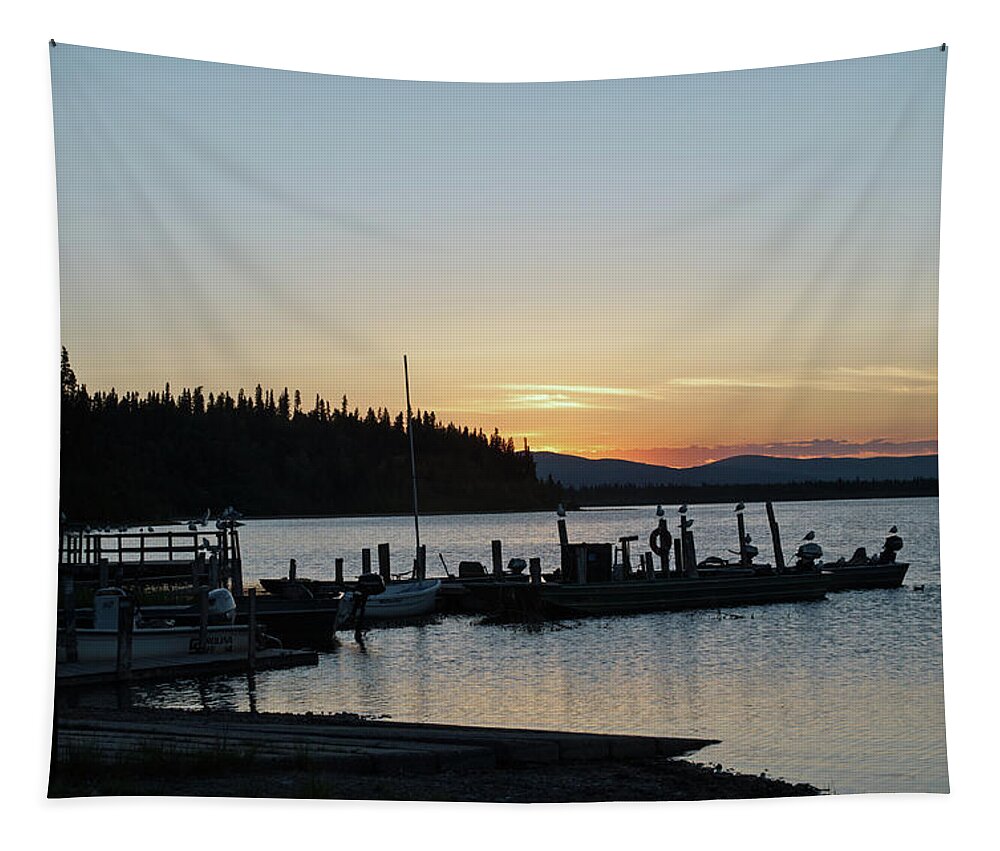 Summer Tapestry featuring the photograph Summer Solstice Sunset by Cathy Mahnke