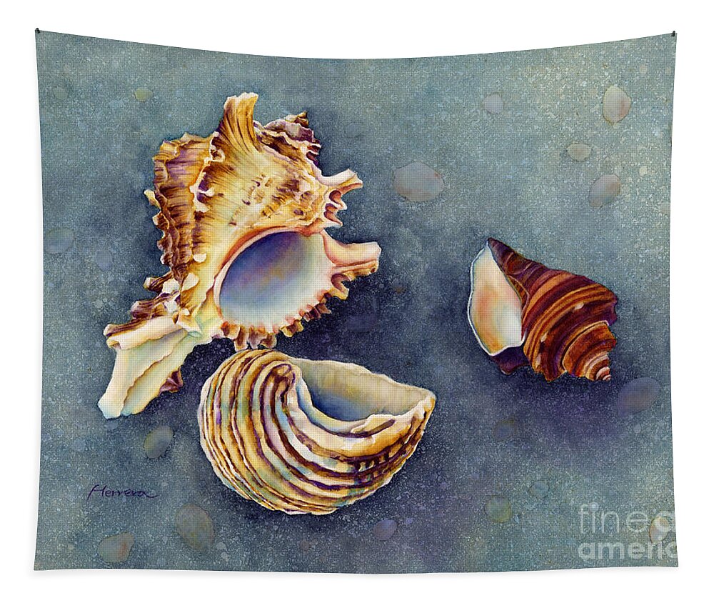 Seashell Tapestry featuring the painting Summer Whispers by Hailey E Herrera