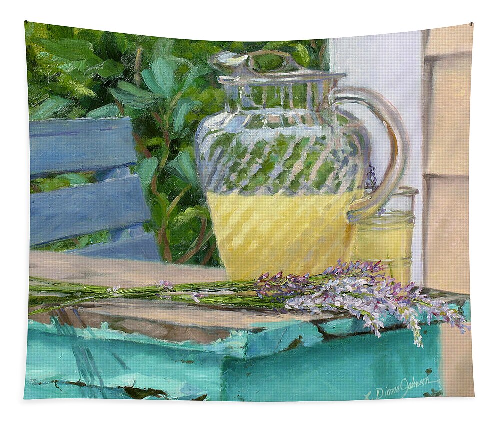 Lemonade Tapestry featuring the painting Summer Lavender by L Diane Johnson