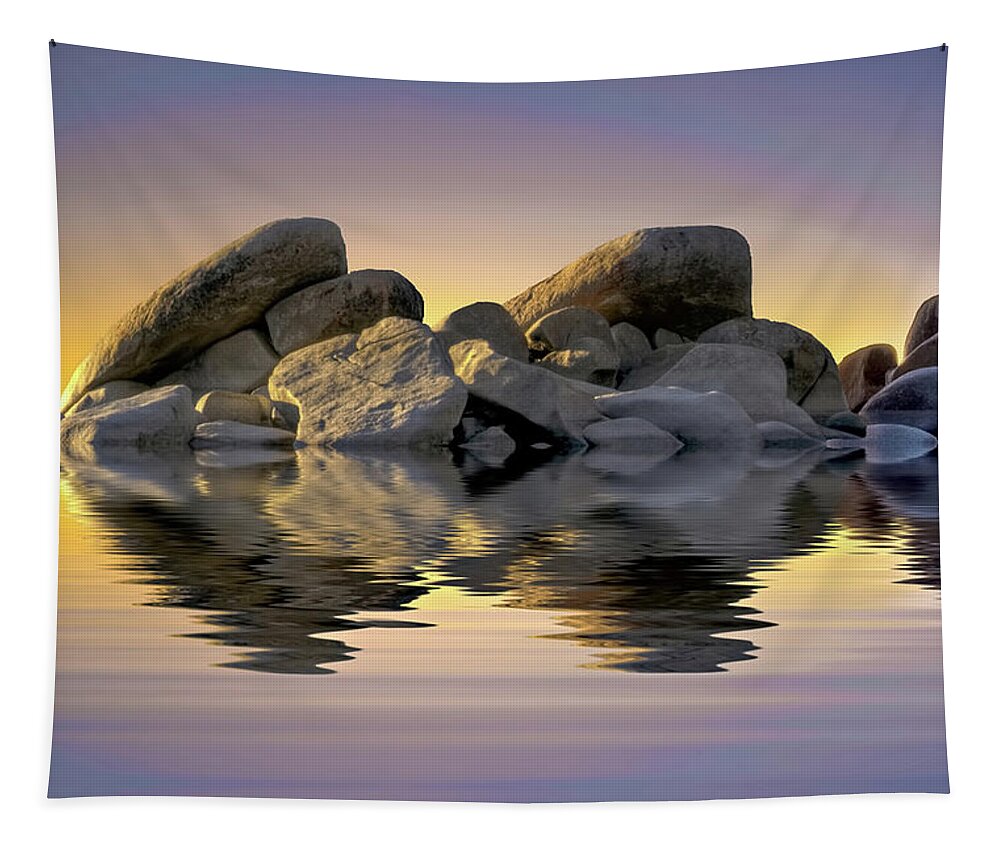 Beautiful Tapestry featuring the photograph Sun Bathed Rocks by Maria Coulson