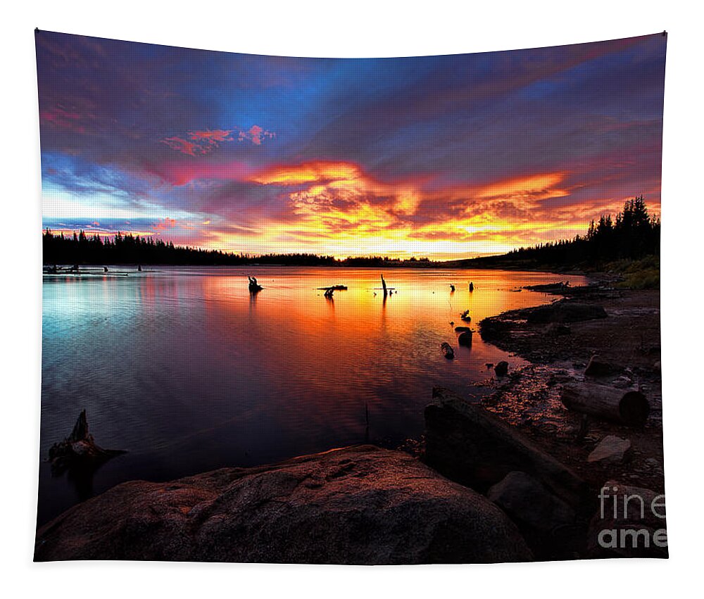 Sunrise; Sunrise Reflection Tapestry featuring the photograph Sun Kissed by Jim Garrison
