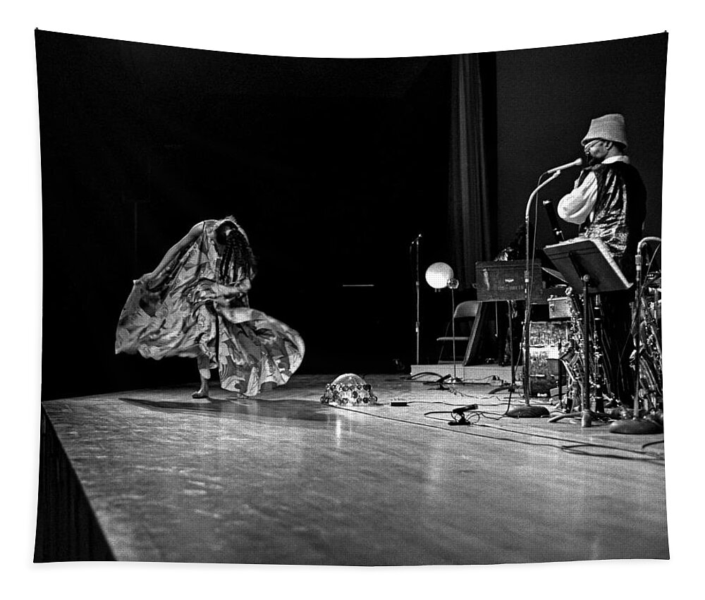 Jazz Tapestry featuring the photograph Sun Ra Arkestra at Freeborn Hall by Lee Santa
