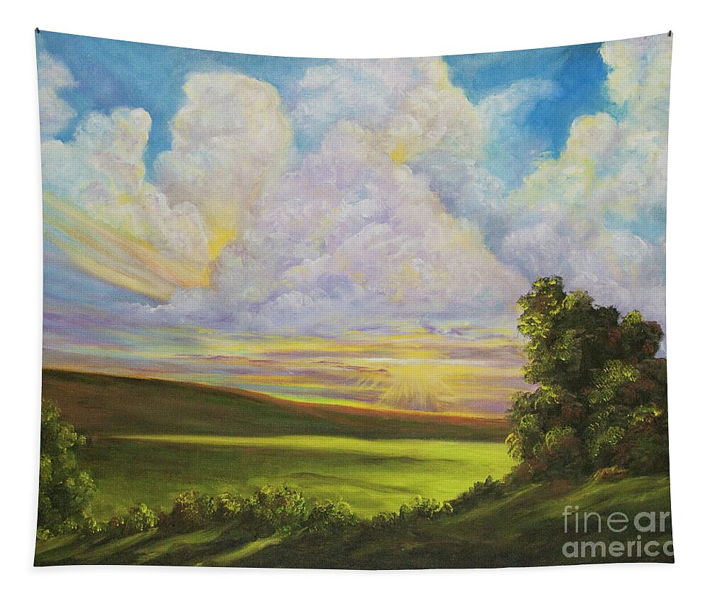 Meadow Painting Tapestry featuring the painting Sunburst by Charlotte Blanchard