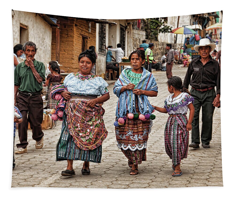 Guatemala Tapestry featuring the photograph Sunday morning in Guatemala by Tatiana Travelways