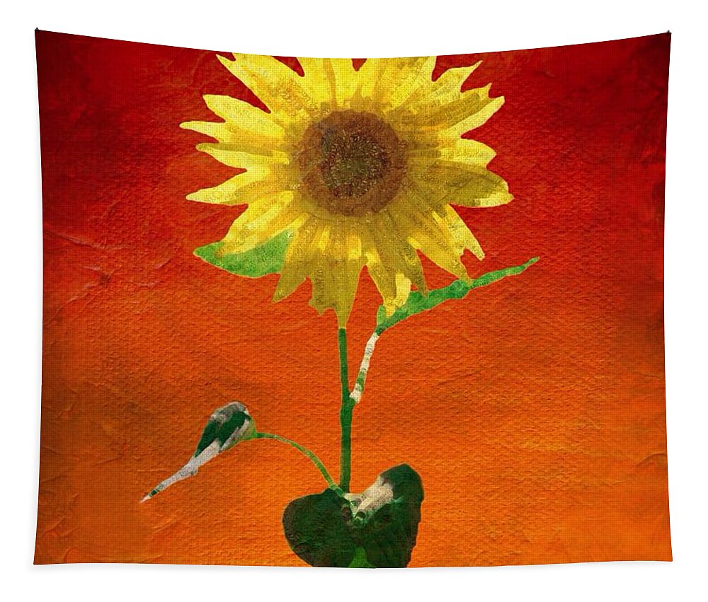 Abstract Tapestry featuring the painting Sunflower Summer by Mark Taylor