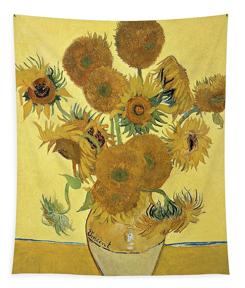 #faatoppicks Tapestry featuring the painting Sunflowers, 1888 by Vincent Van Gogh